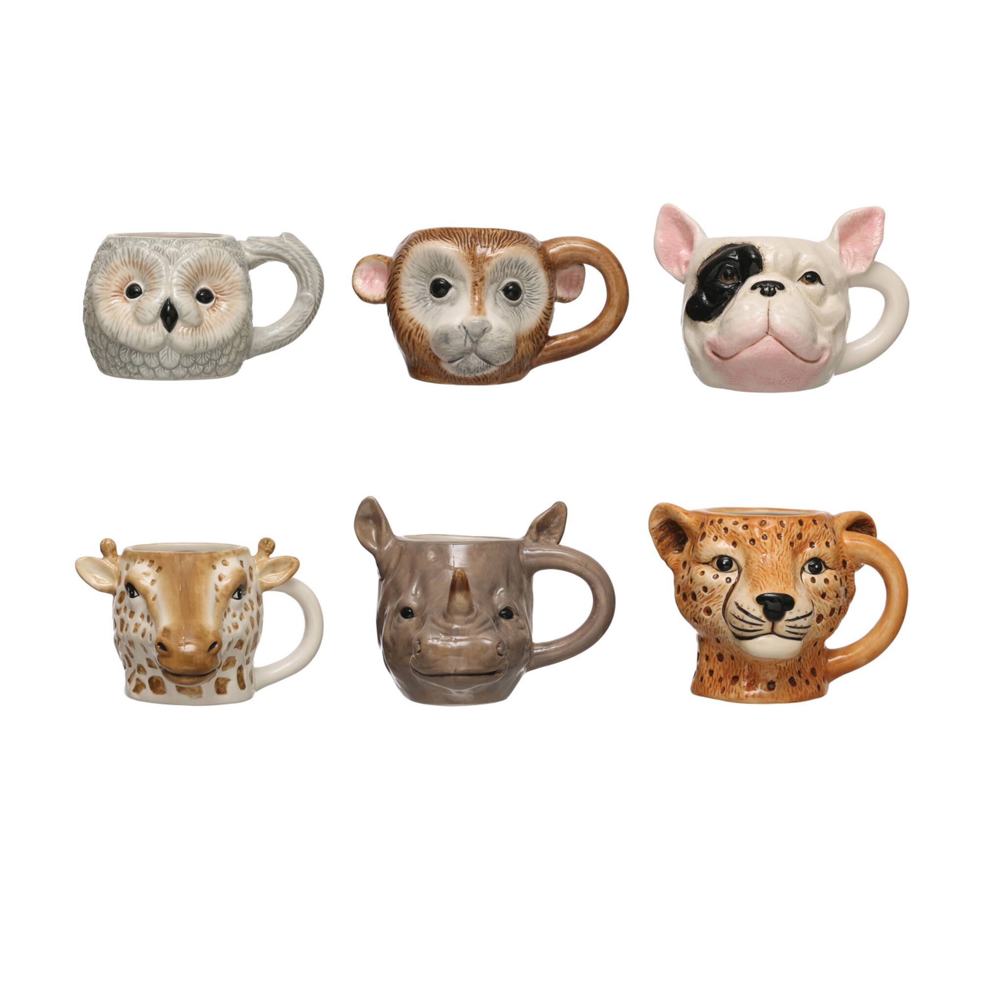 Hello Honey® Animal Head Dolomite Mug Set